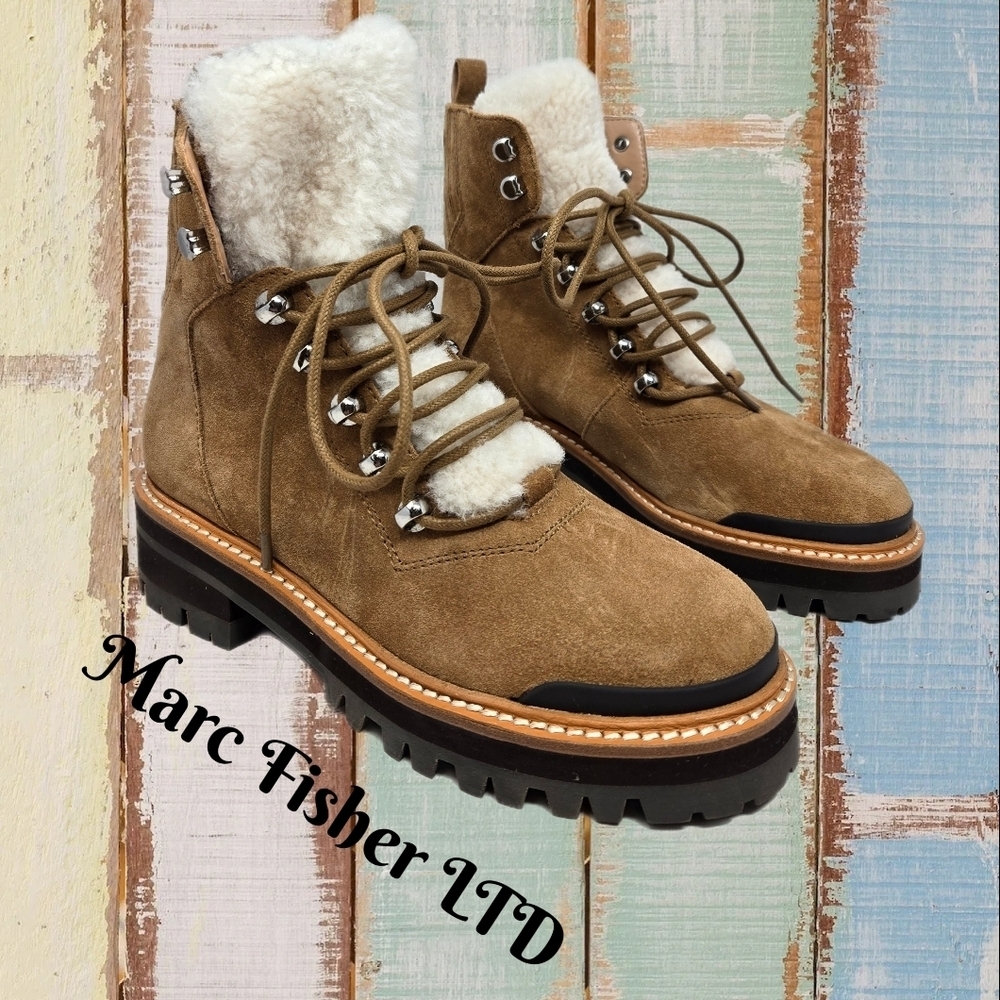 Marc Fisher LTD Women's Lizzie Medium Brown Suede Winter Snow Boots Sz 5.5M